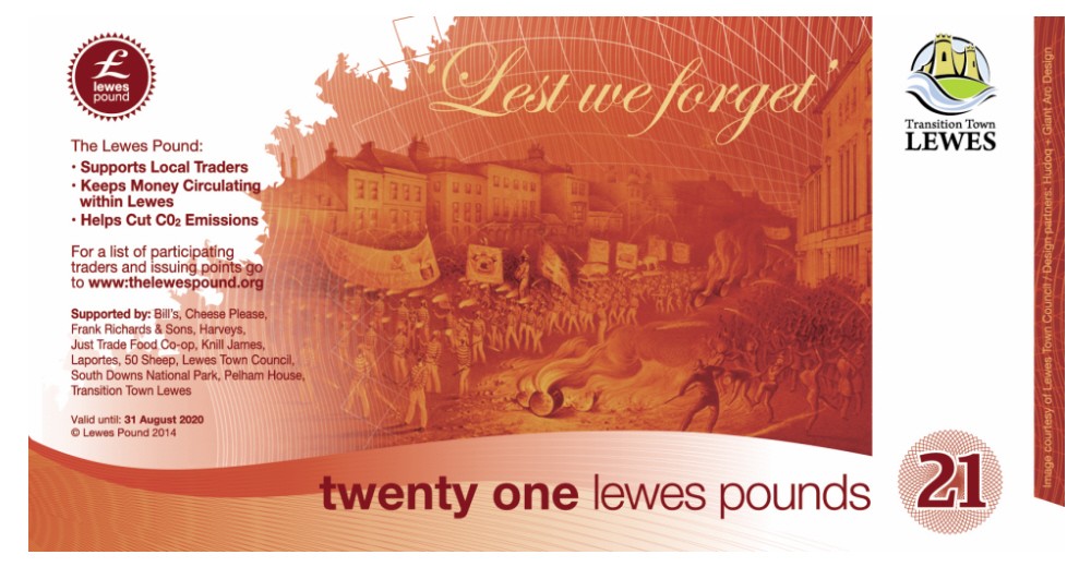 Lewes Twenty-one Pound note